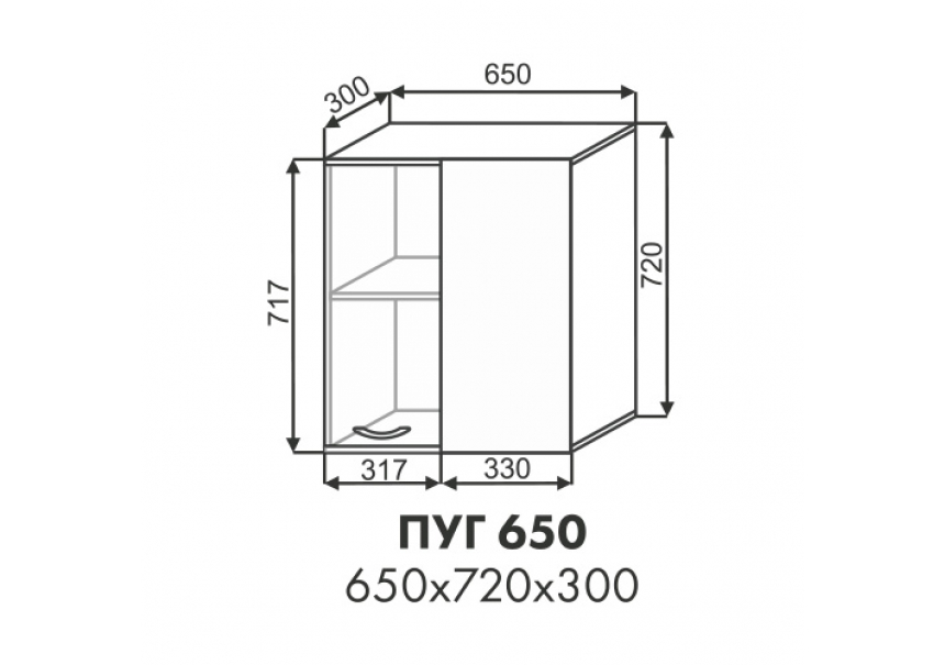 Эстель шкаф верхний угловой ПУГ 650