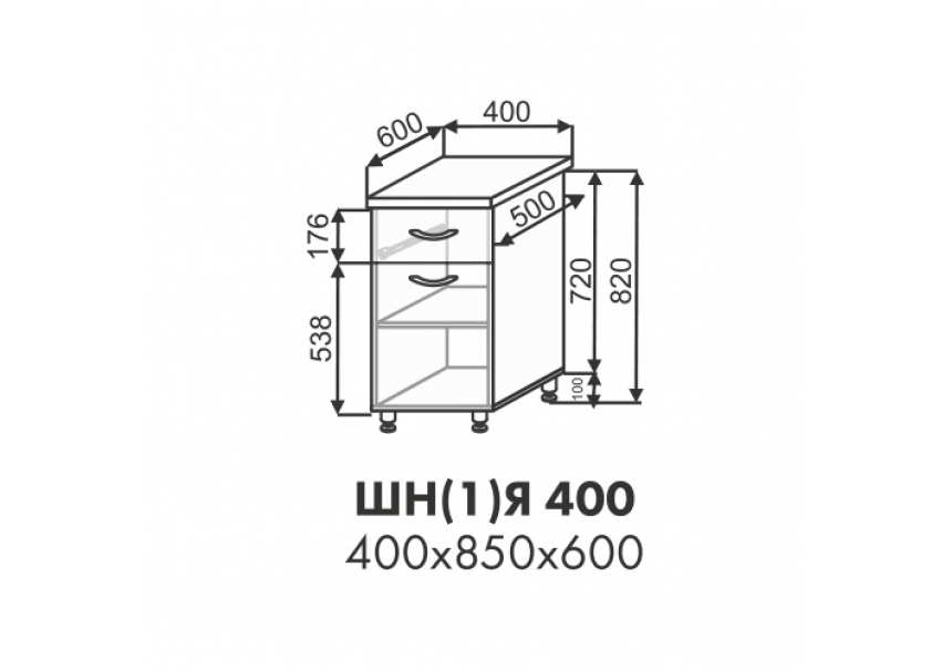 Эстель шкаф нижний 1 ящик ШН(1)Я 400